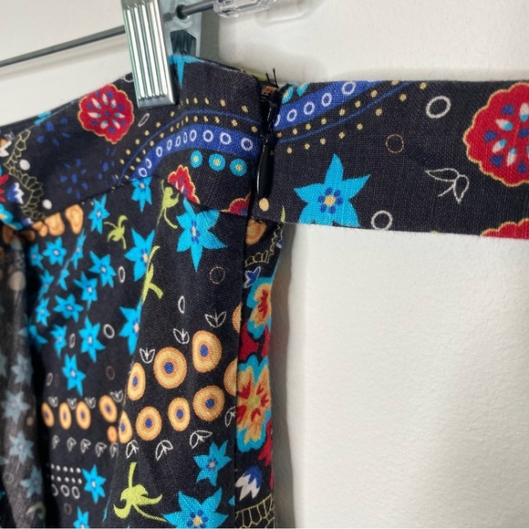 Context Exclusively at Lord & Taylor Floral Paisley Faux Wrap Linen Blend Skirt - Picture 13 of 16